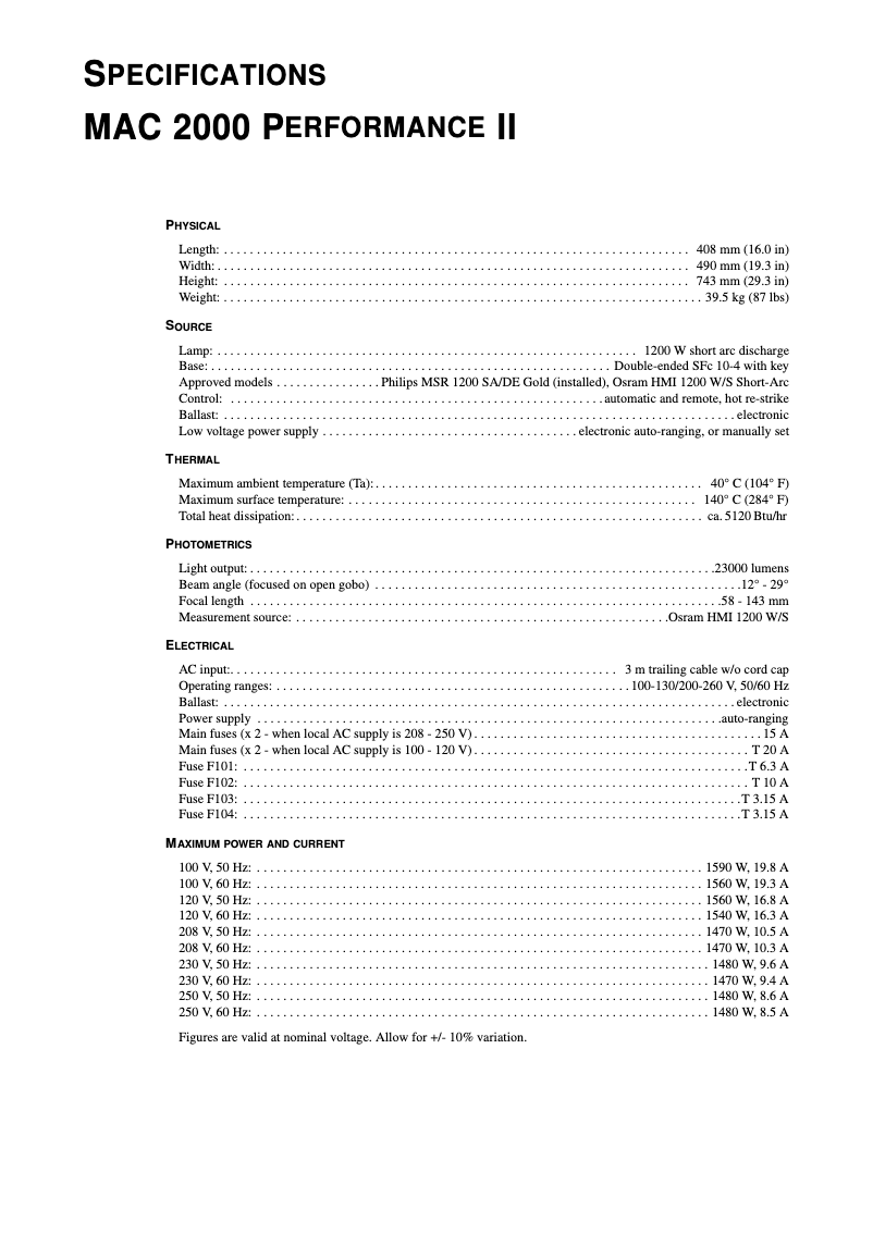 Imagen de la primera página del manual del dispositivo MAC 2000 Performance