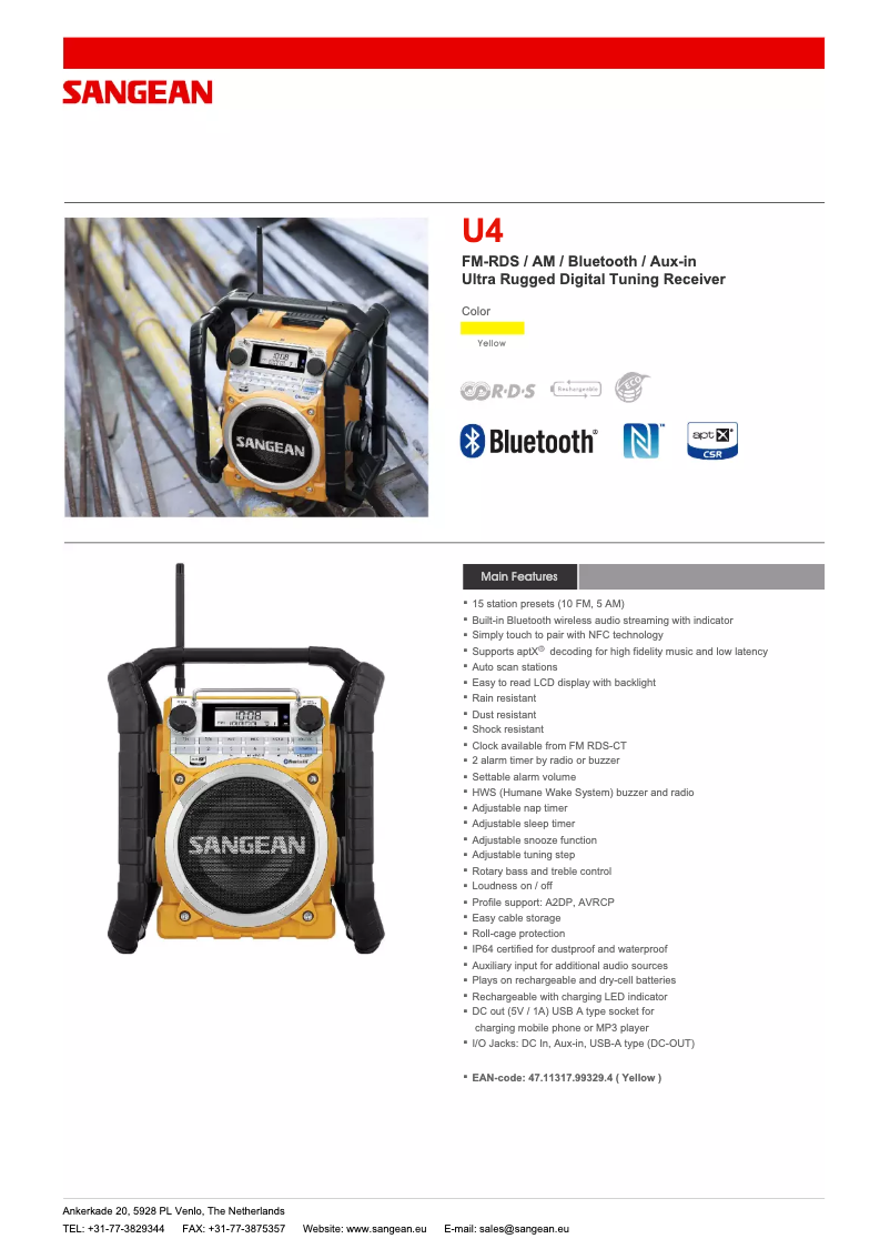 Imagen de la primera página del manual del dispositivo U4 DBT