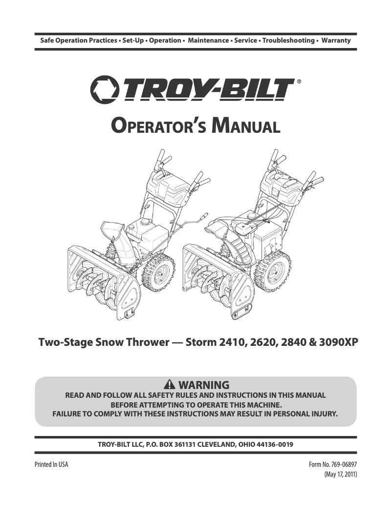 Página 1 del manual Manual de usuario Troy-Bilt Storm 2840