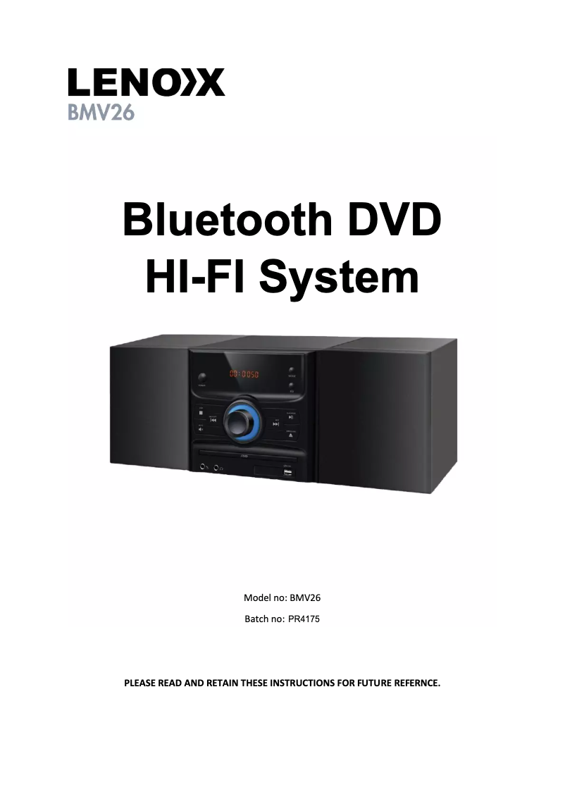 Imagen de la primera página del manual del dispositivo BMV26