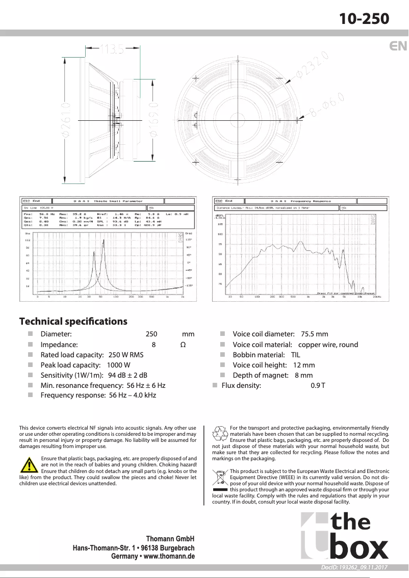 Imagen de la primera página del manual del dispositivo 10-250/8-A