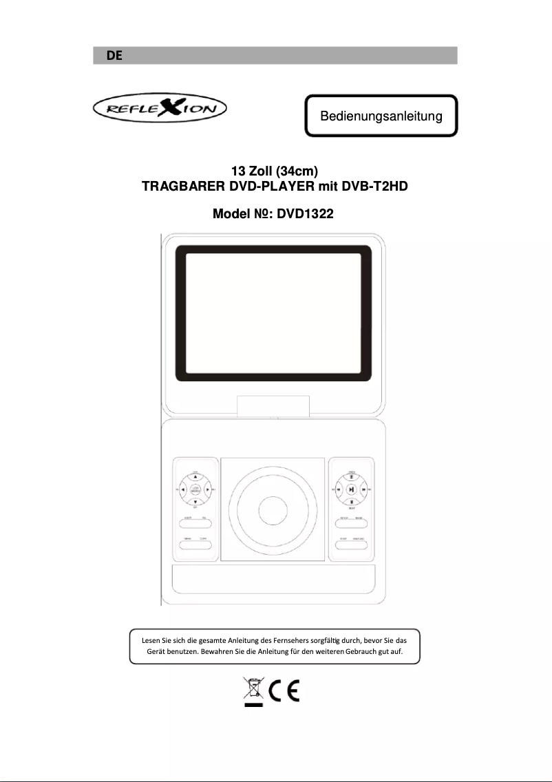 Imagen de la primera página del manual del dispositivo DVD1322