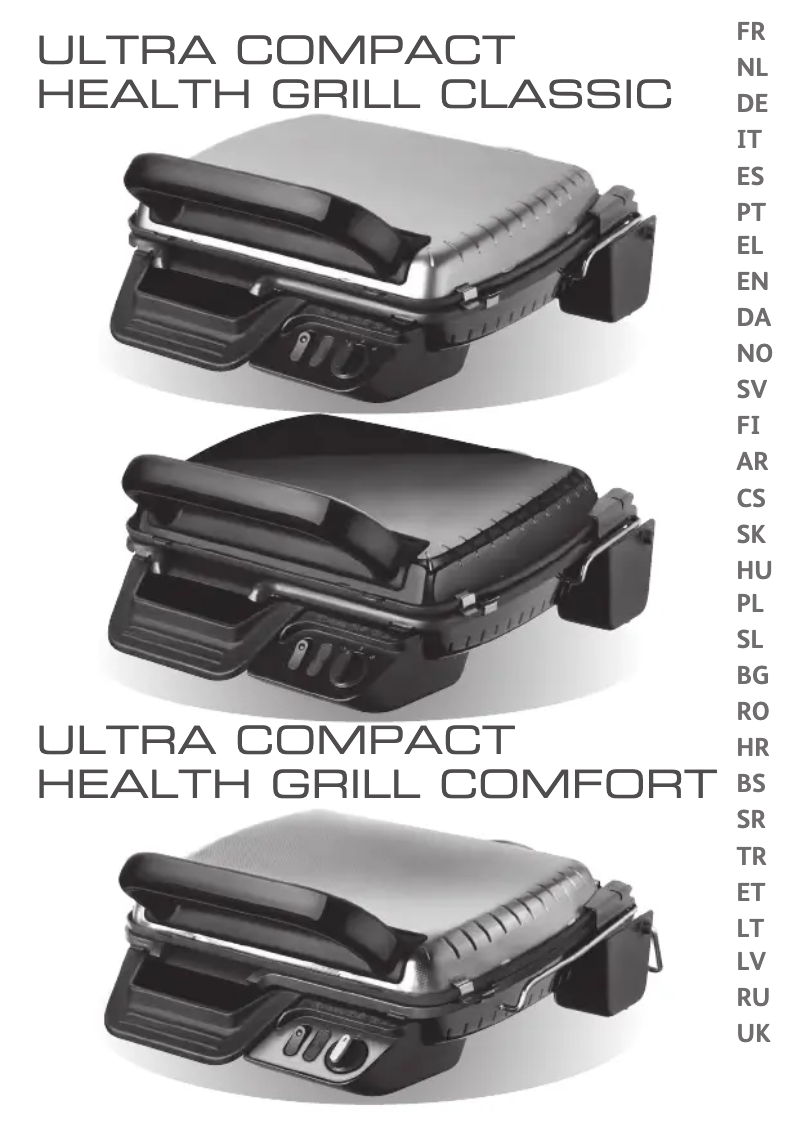 Imagen de la primera página del manual del dispositivo Ultra Compact Health Grill Classic GC3060