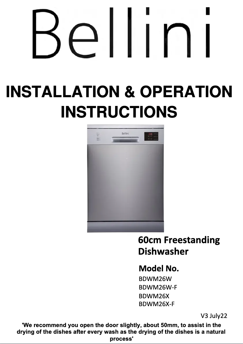 Imagen de la primera página del manual del dispositivo BDWM26X-F