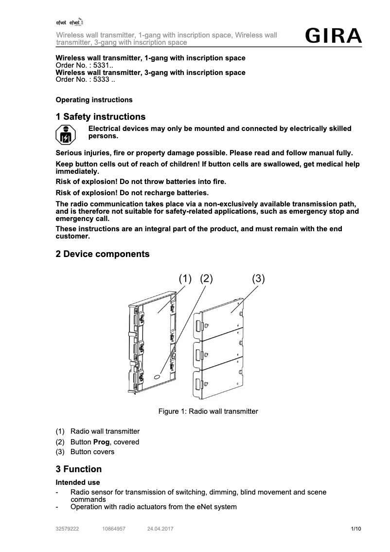 Imagen de la primera página del manual del dispositivo 5331100