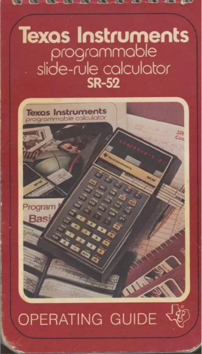 Página 1 del manual Manual de usuario Texas Instruments SR-52