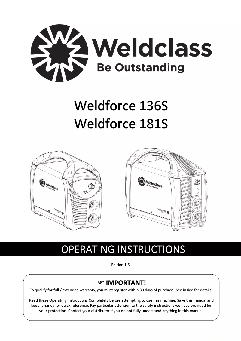 Imagen de la primera página del manual del dispositivo Weldforce 136S