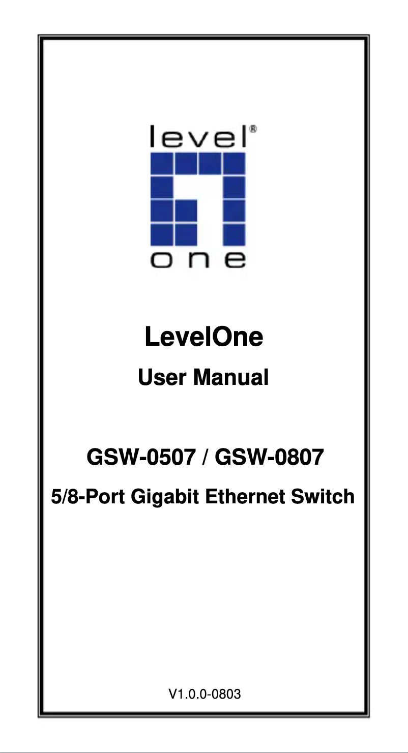 Imagen de la primera página del manual del dispositivo GSW-0507