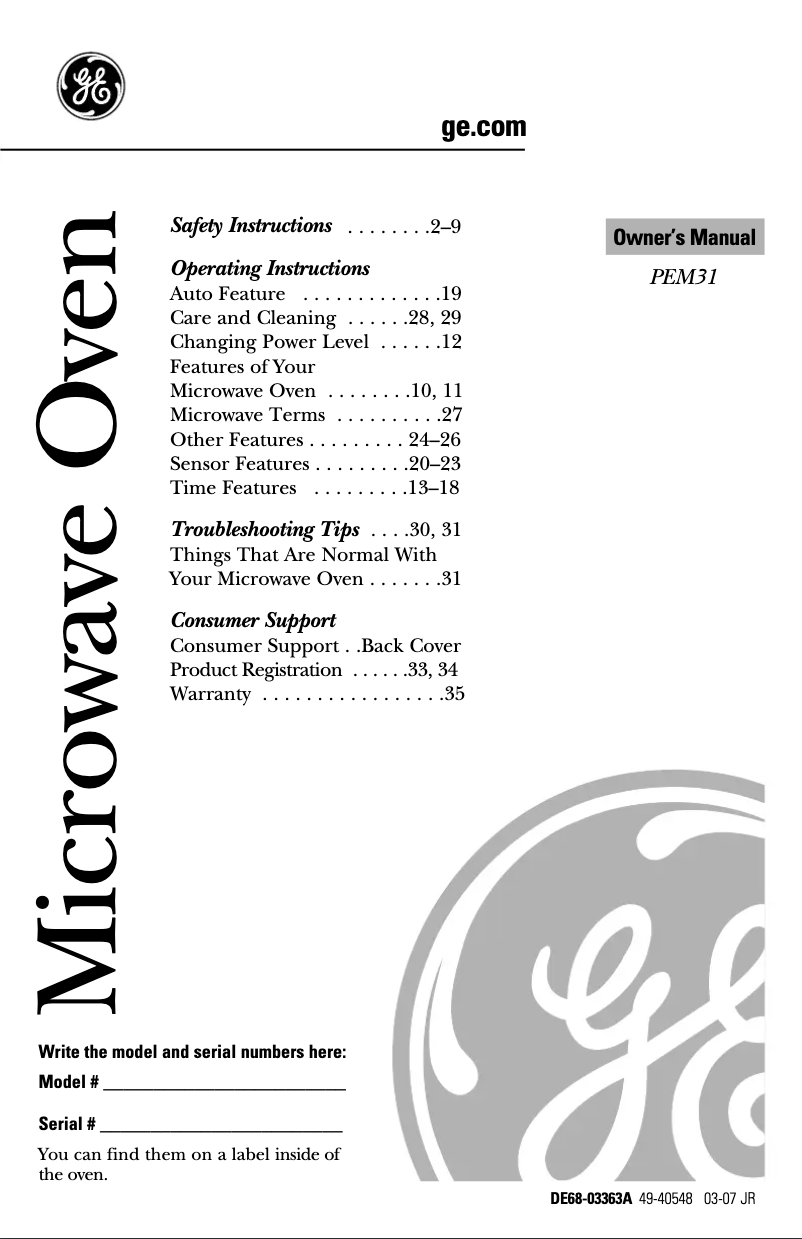 Imagen de la primera página del manual del dispositivo PEM31DMBB