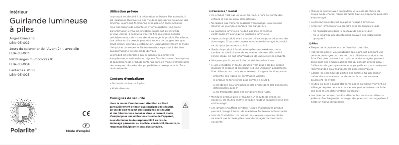 Imagen de la primera página del manual del dispositivo LBA-03-004