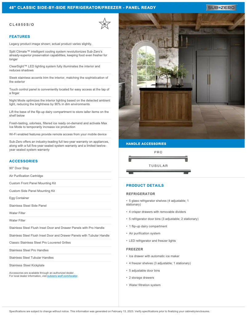 Página 1 del manual Manual de usuario Sub-Zero CL4850O