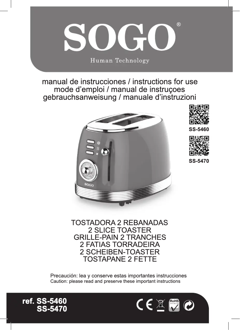 Imagen de la primera página del manual del dispositivo SS-5470