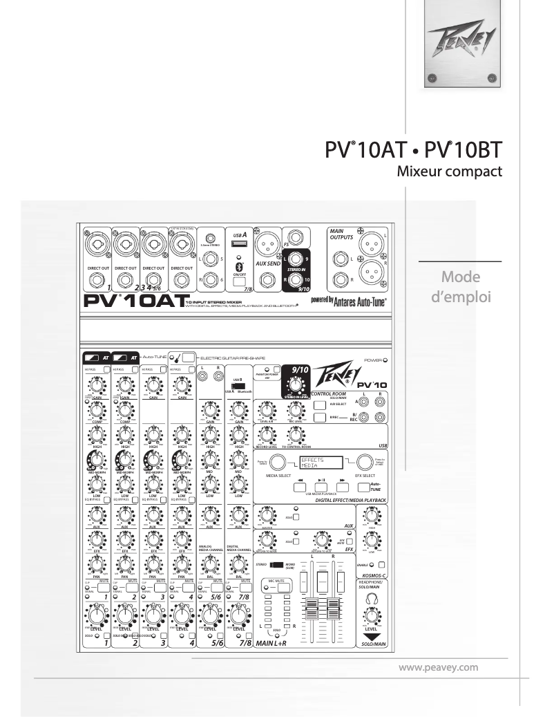 Imagen de la primera página del manual del dispositivo PV 10BT