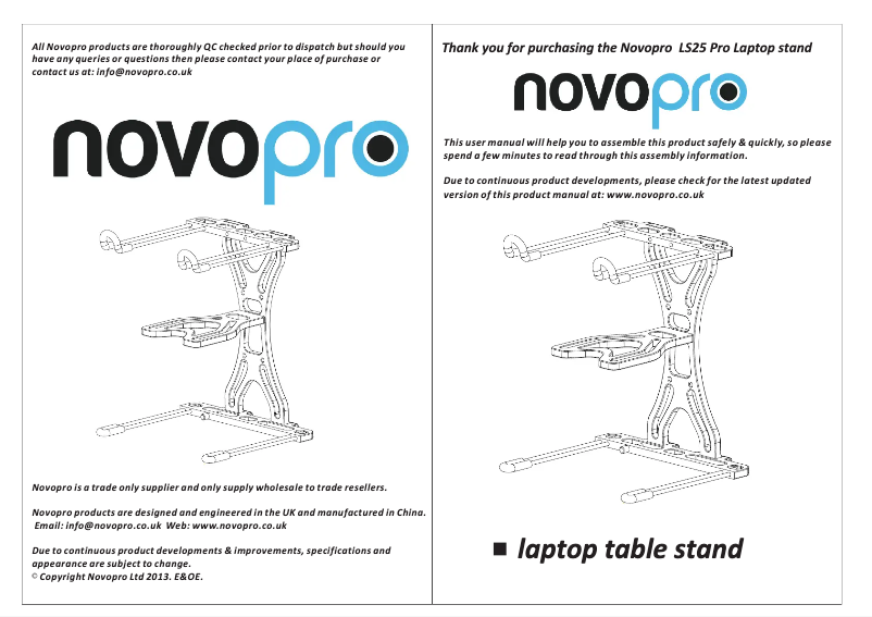Página 1 del manual Manual de usuario NovoPro LS25 Pro