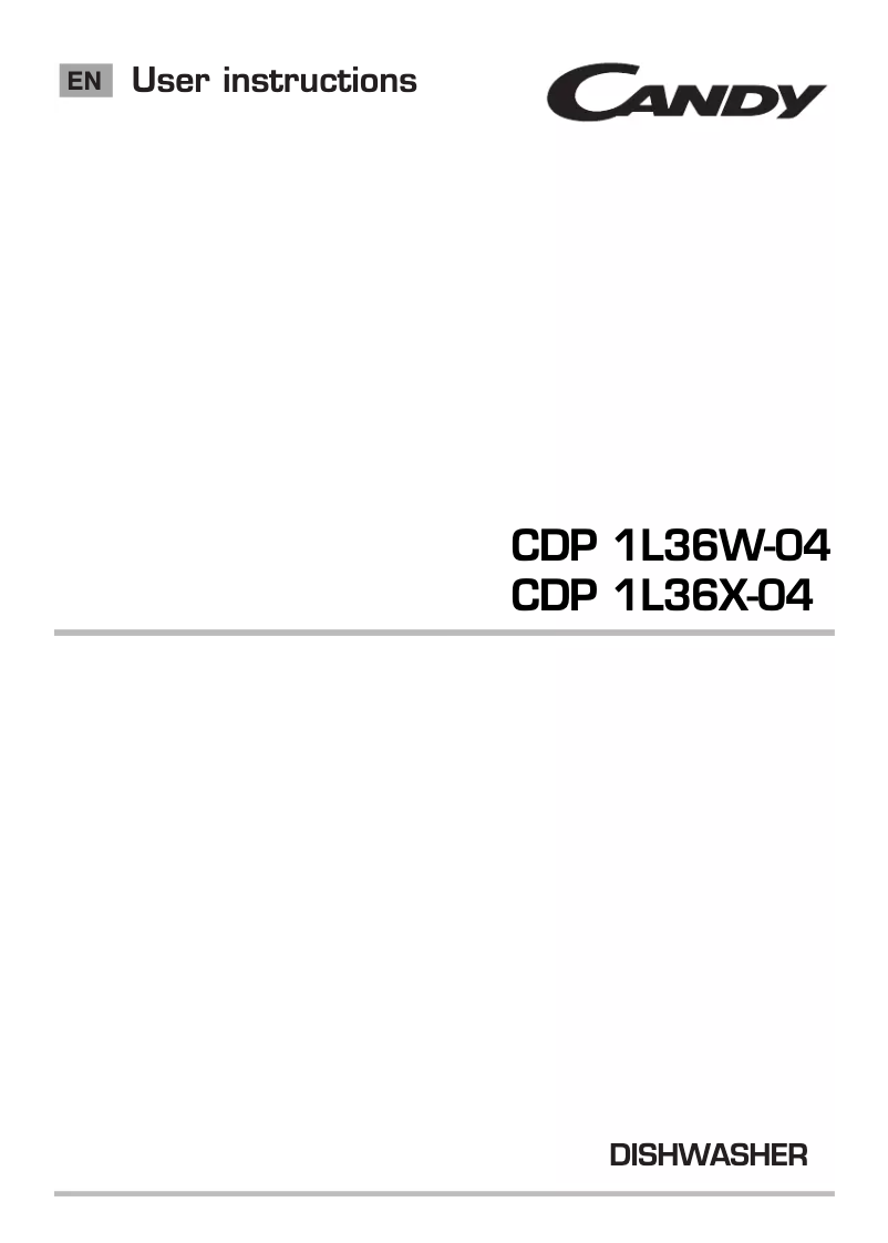 Página 1 del manual Manual de usuario Candy CDP 1L36W-04