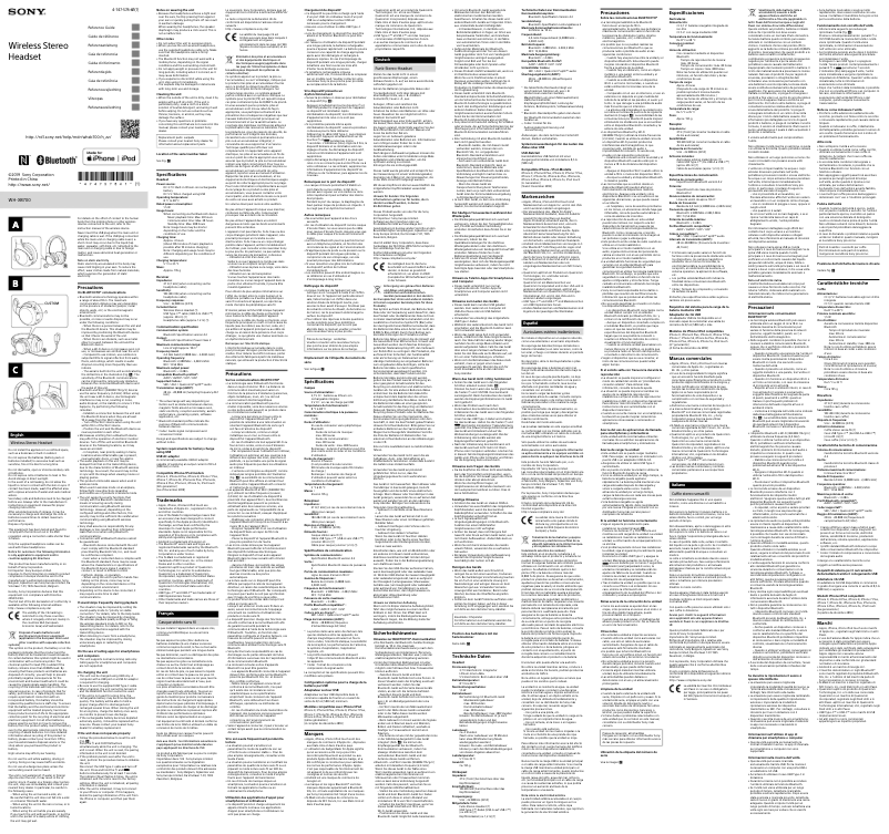 Imagen de la primera página del manual del dispositivo WH-XB700