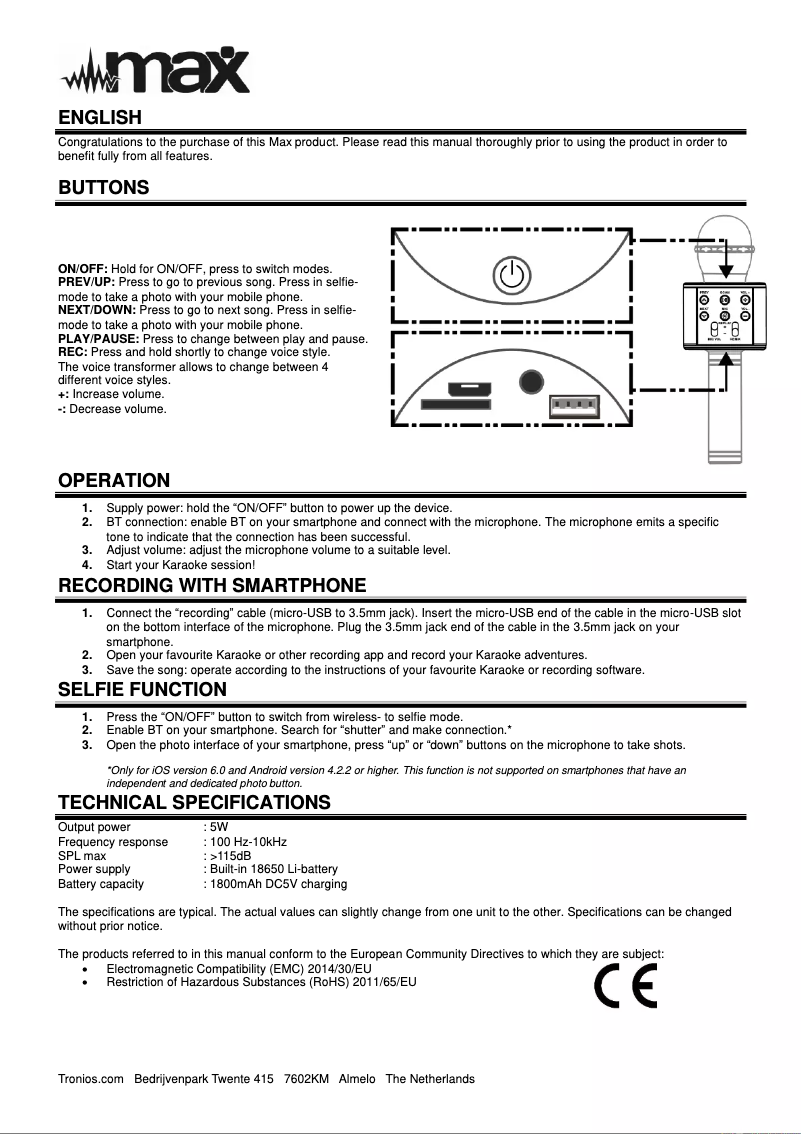 Imagen de la primera página del manual del dispositivo KM01G
