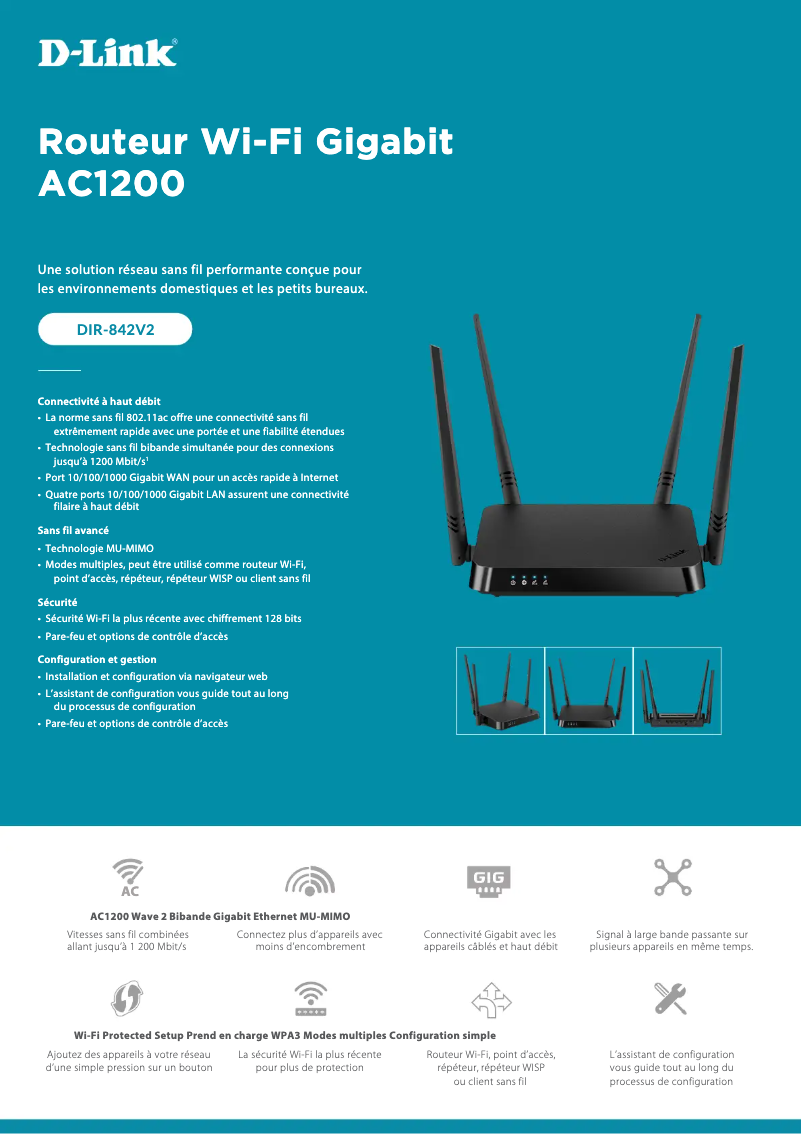 Página 1 del manual Ficha técnica D-Link DIR-842V2