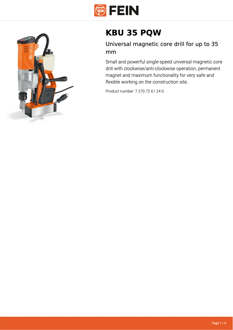 Imagen de la primera página del manual del dispositivo KBU 35 PQW