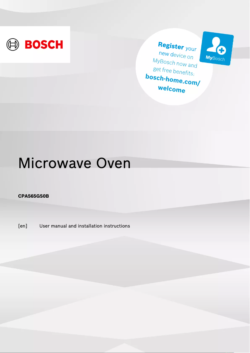 Página 1 del manual Guía de instalación Bosch Serie 6 CPA565GS0B