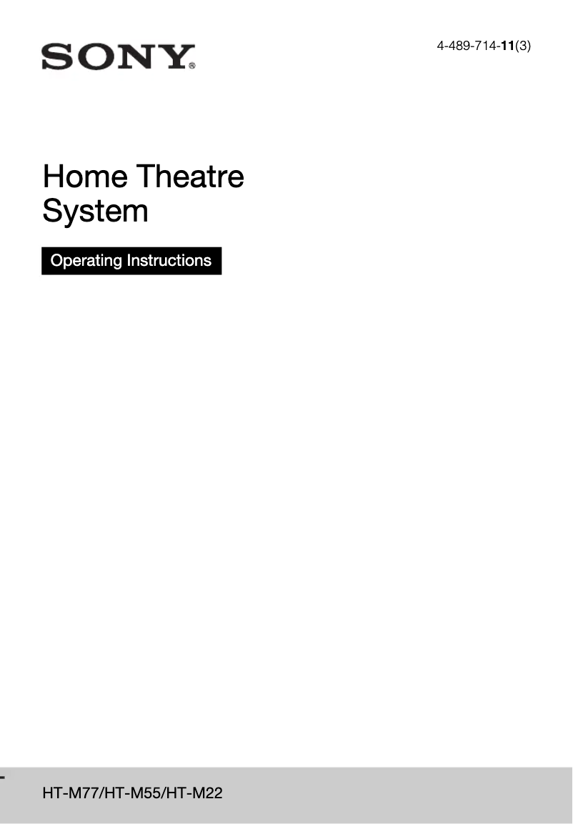 Página nº 1 - Manual de usuario Sony HT-M77