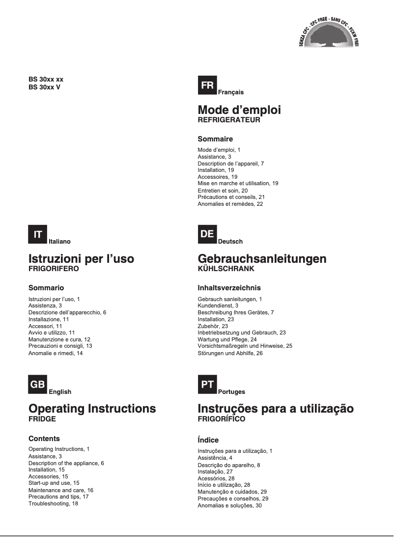 Imagen de la primera página del manual del dispositivo BS 3022 V