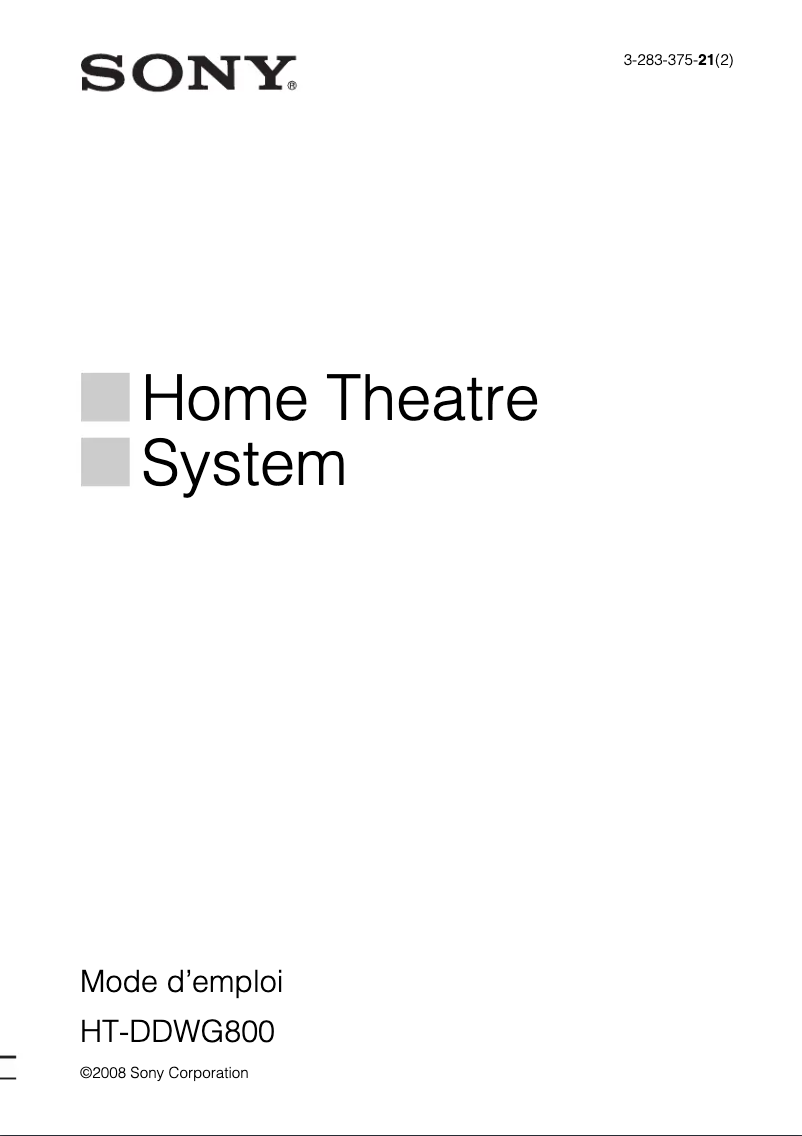 Imagen de la primera página del manual del dispositivo HT-DDWG800
