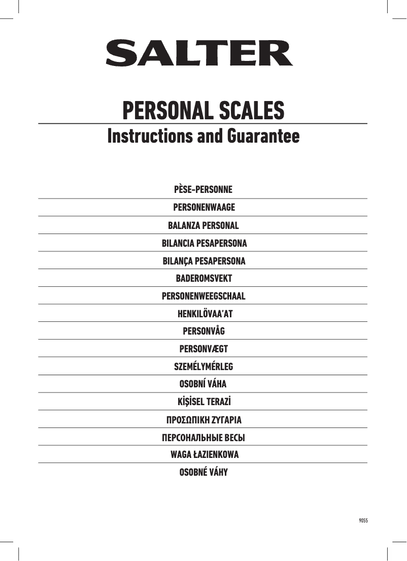 Página 1 del manual Manual de usuario Salter WH3R Stow-a-Weigh 9055