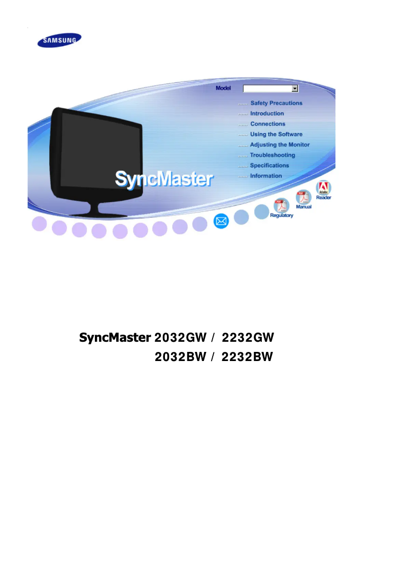 Imagen de la primera página del manual del dispositivo SyncMaster 2032GW