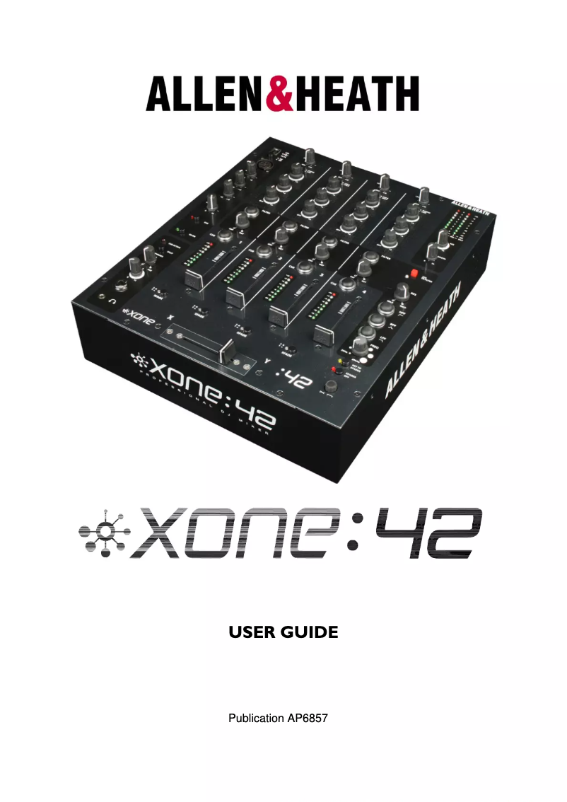 Página 1 del manual Manual de usuario Allen & Heath XONE:42