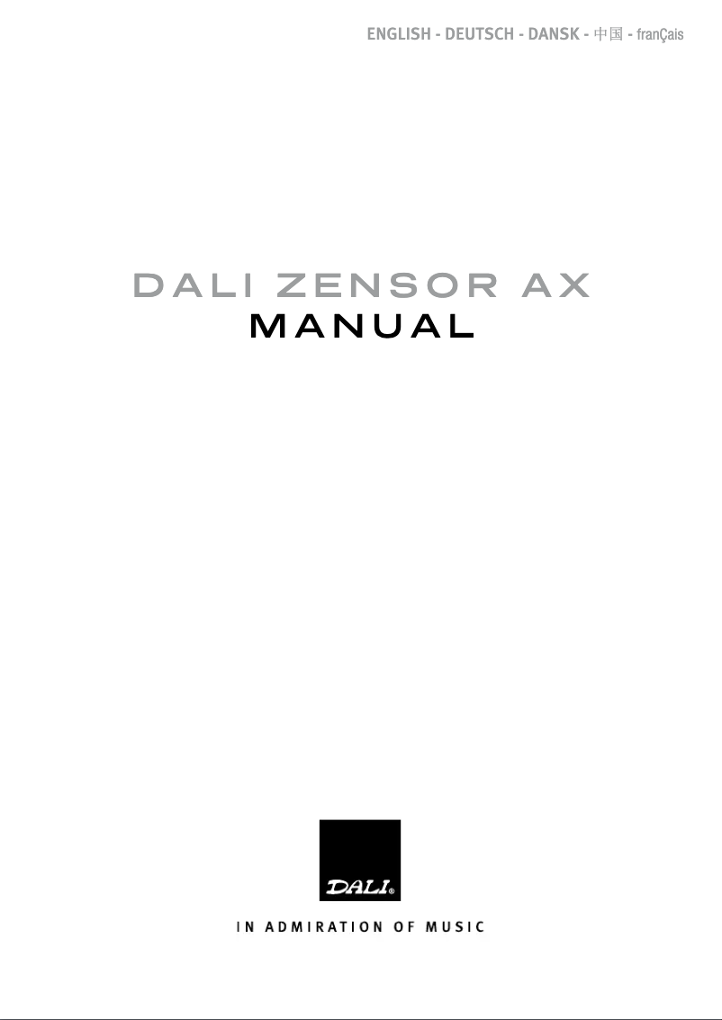 Página 1 del manual Manual de usuario Dali Zensor 1 AX
