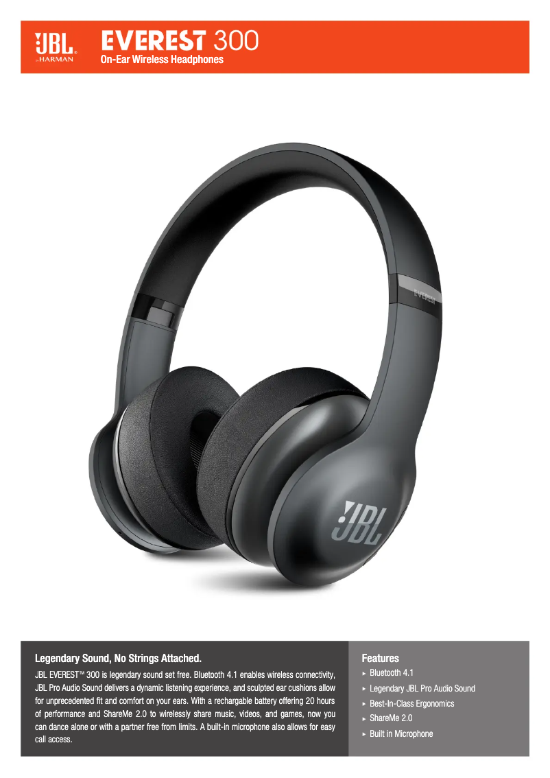 Página 1 del manual Ficha técnica JBL Everest 300