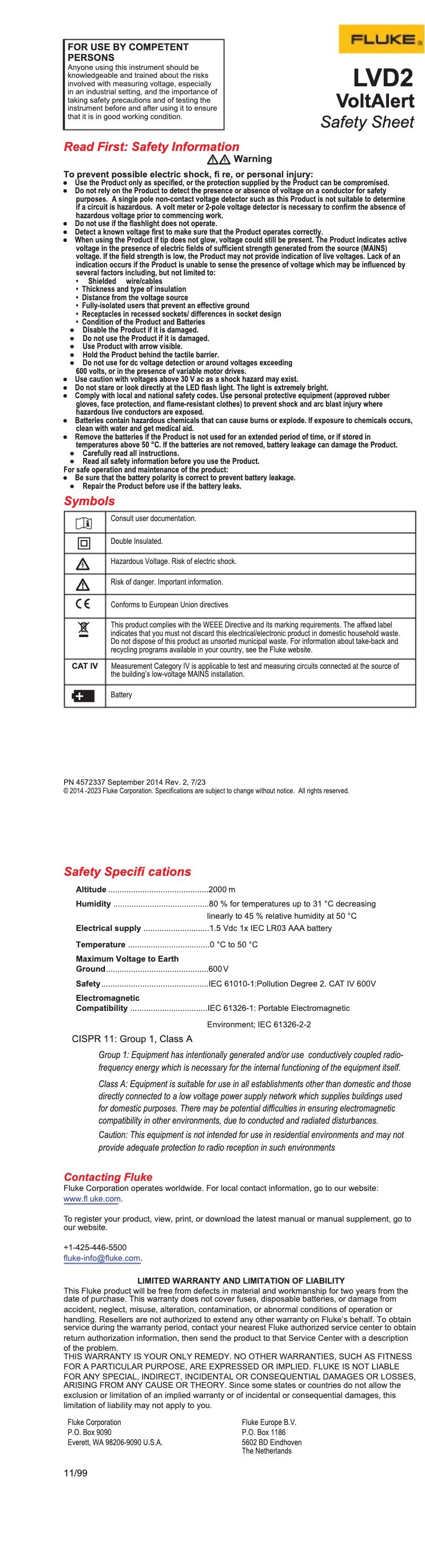 Imagen de la primera página del manual del dispositivo LVD2