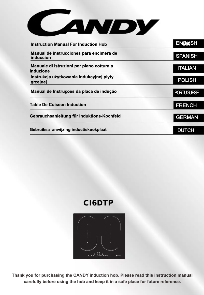 Página 1 del manual Manual de usuario Candy CI 6D TP