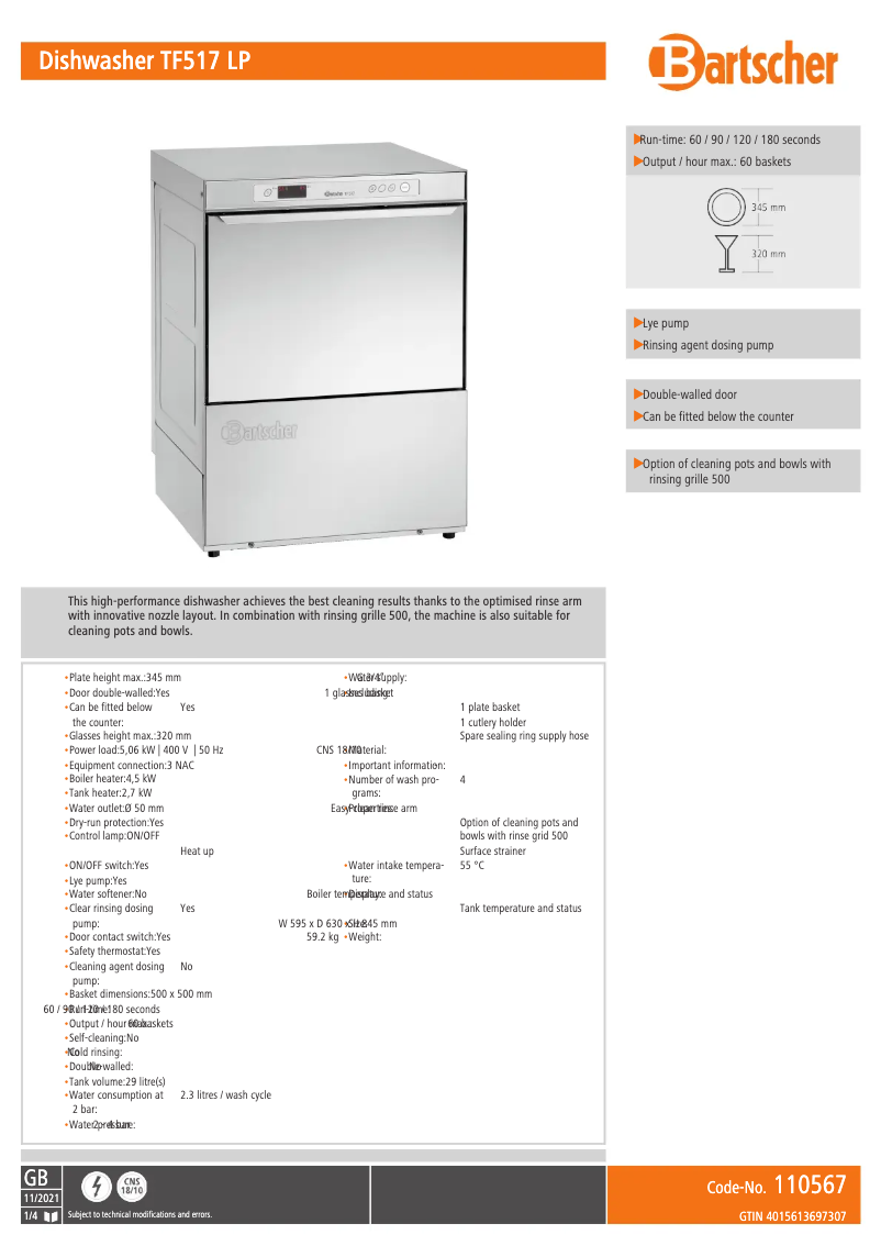 Imagen de la primera página del manual del dispositivo TF517 LP