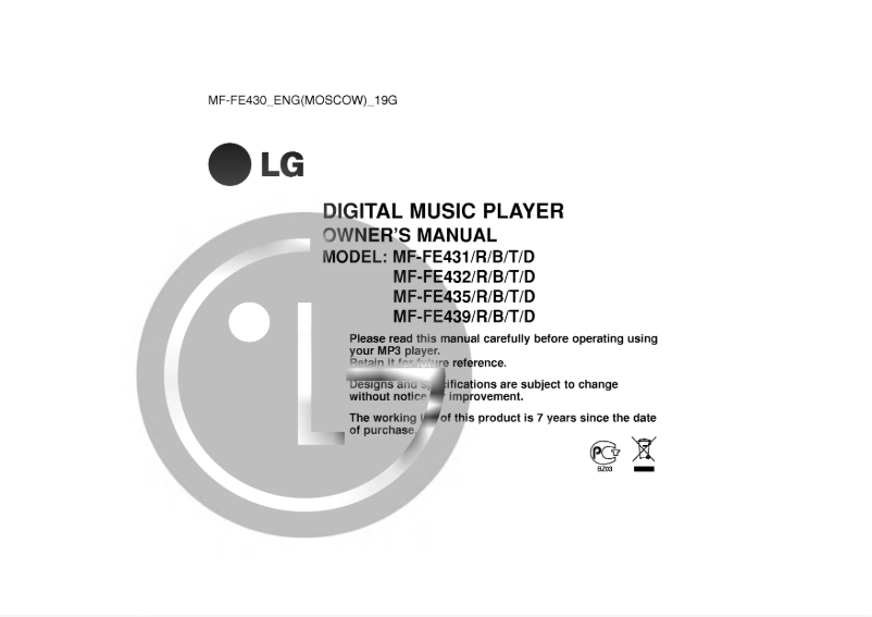 Página nº 1 - Manual de usuario LG MF-FE435