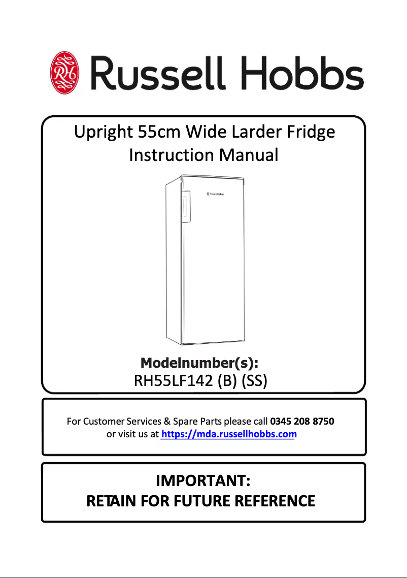 Imagen de la primera página del manual del dispositivo RH55LF142SS