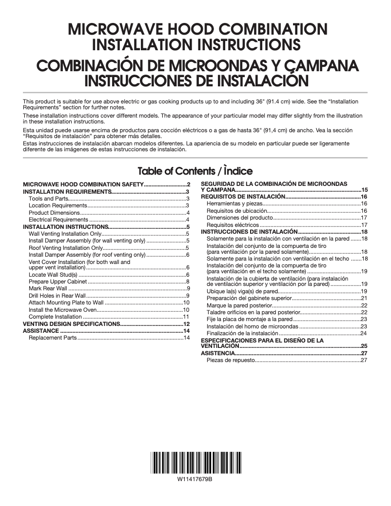 Imagen de la primera página del manual del dispositivo WML35011KW