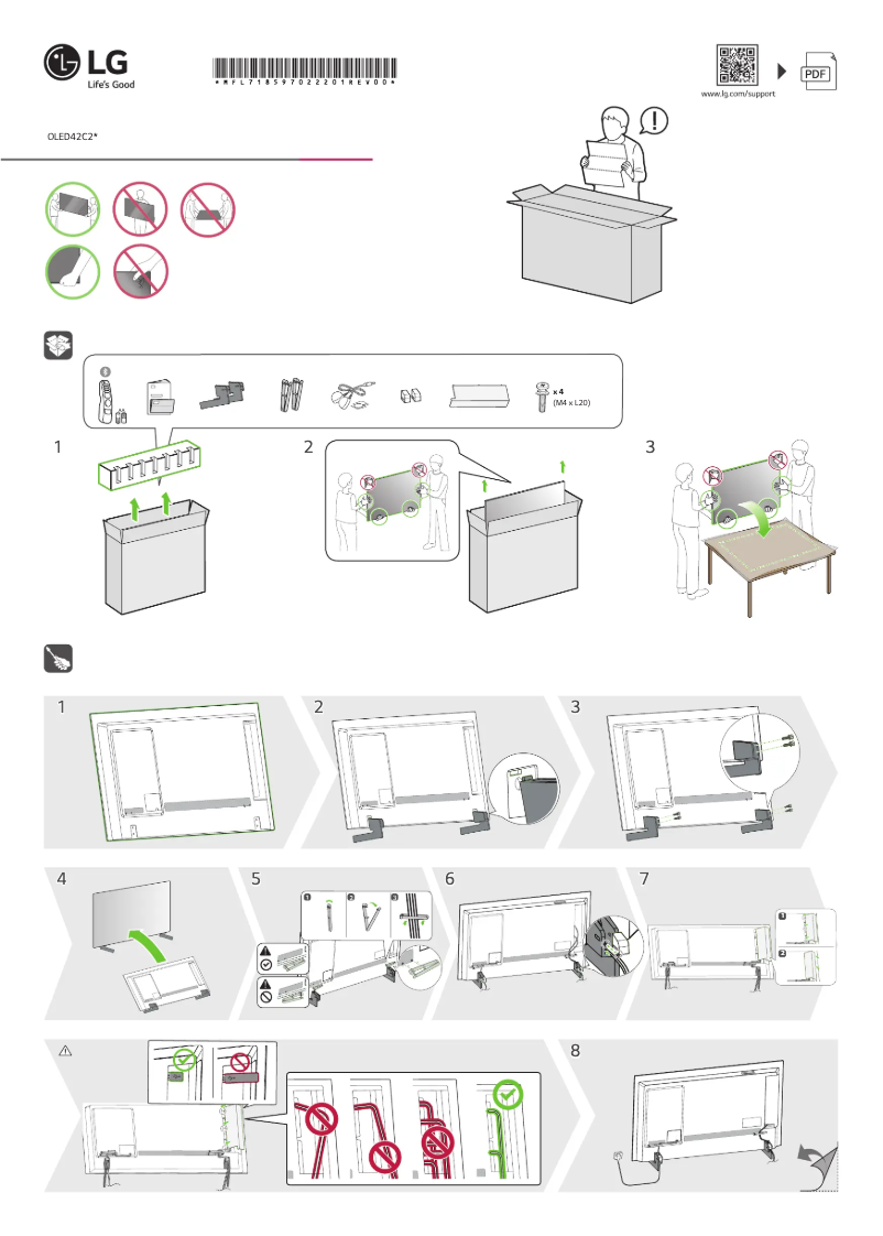 Imagen de la primera página del manual del dispositivo OLED42C24LA