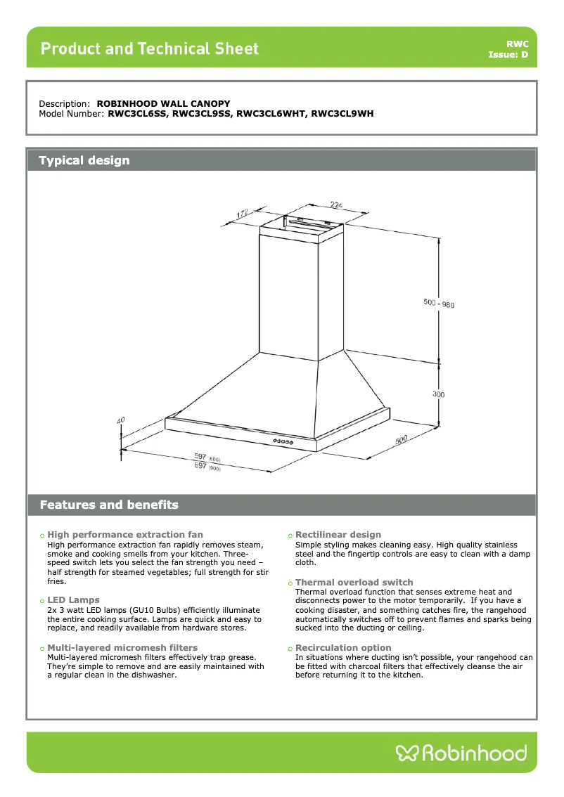 Imagen de la primera página del manual del dispositivo RWC3CL6WH