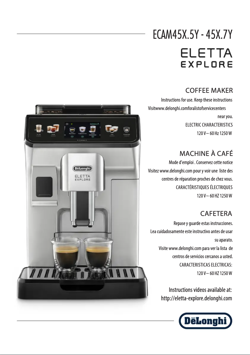 Página 1 del manual Manual de usuario DeLonghi Eletta Explore ECAM450.55.S