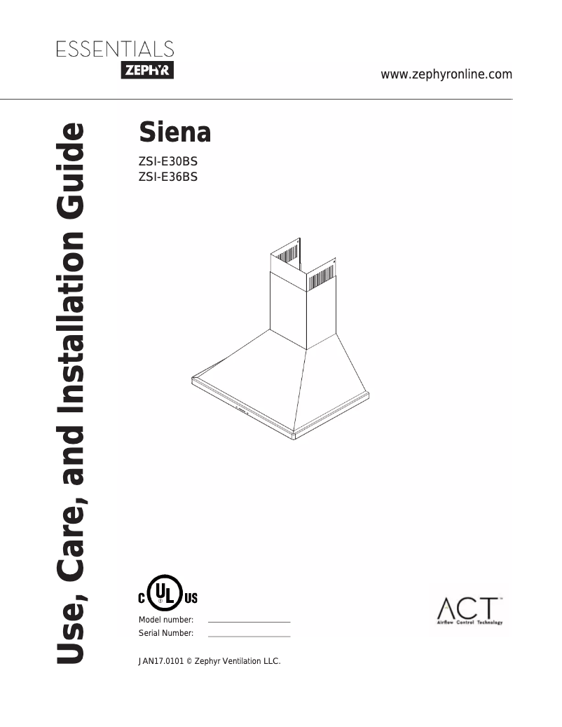 Imagen de la primera página del manual del dispositivo ZSIE36BS