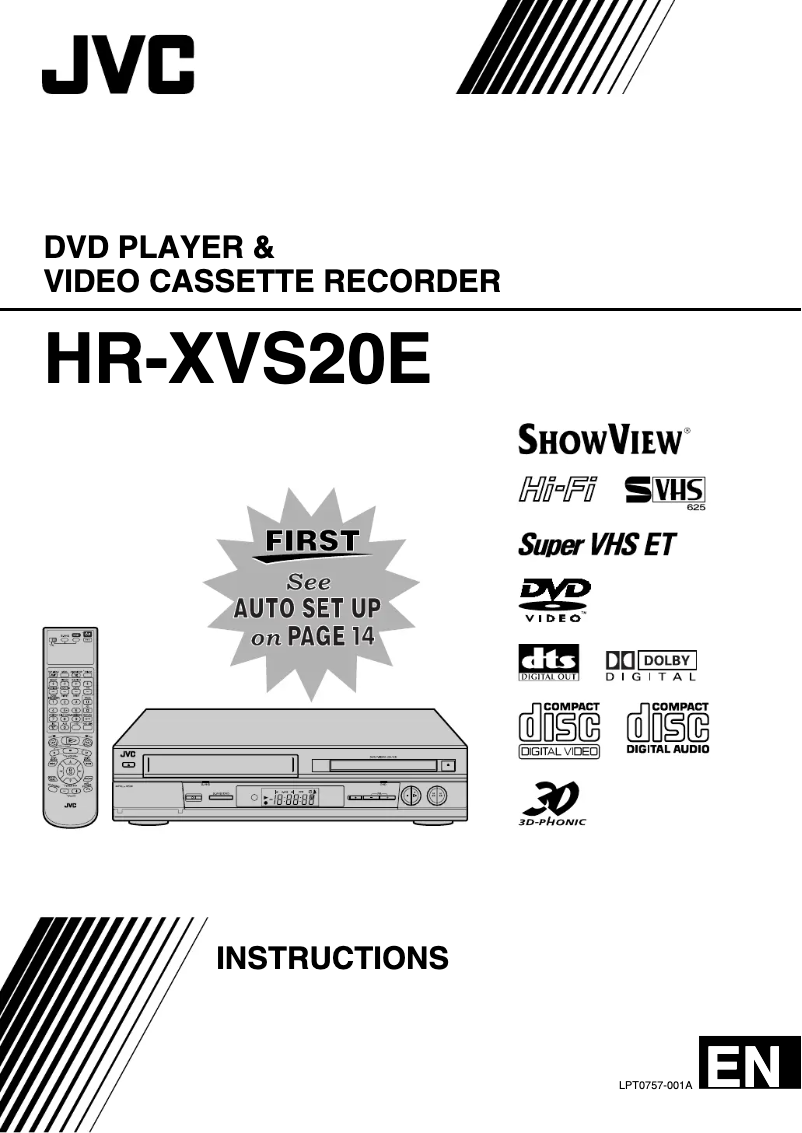 Imagen de la primera página del manual del dispositivo HR-XVS20E