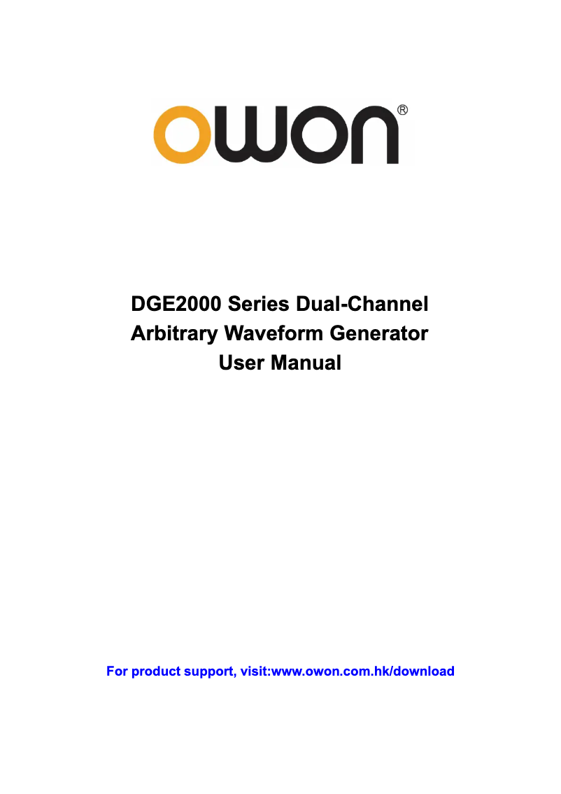 Página 1 del manual Manual de usuario Owon DGE2000