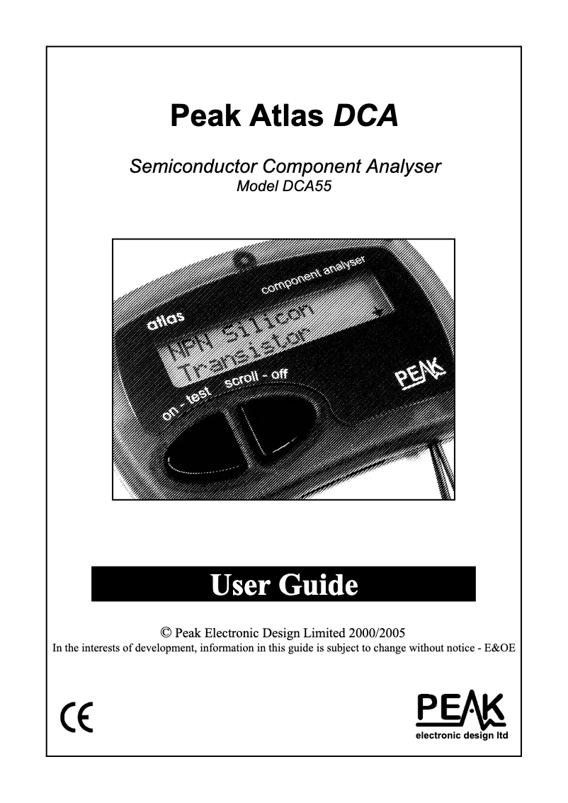 Imagen de la primera página del manual del dispositivo DCA55