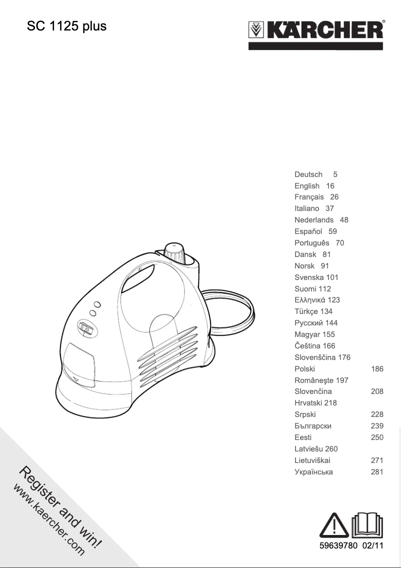 Página nº 1 - Manual de usuario Kärcher SC 1125 Plus