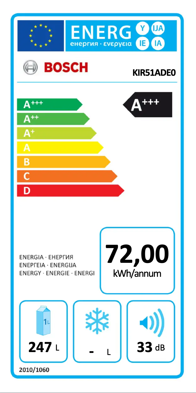 Página nº 1 - Etiqueta energética Bosch KIR51ADE0