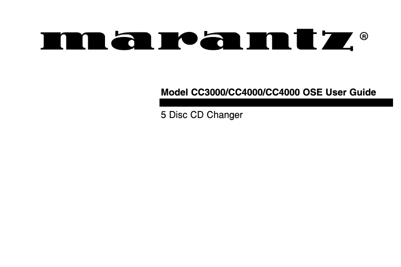 Página 1 del manual Manual de usuario Marantz CC4000 OSE