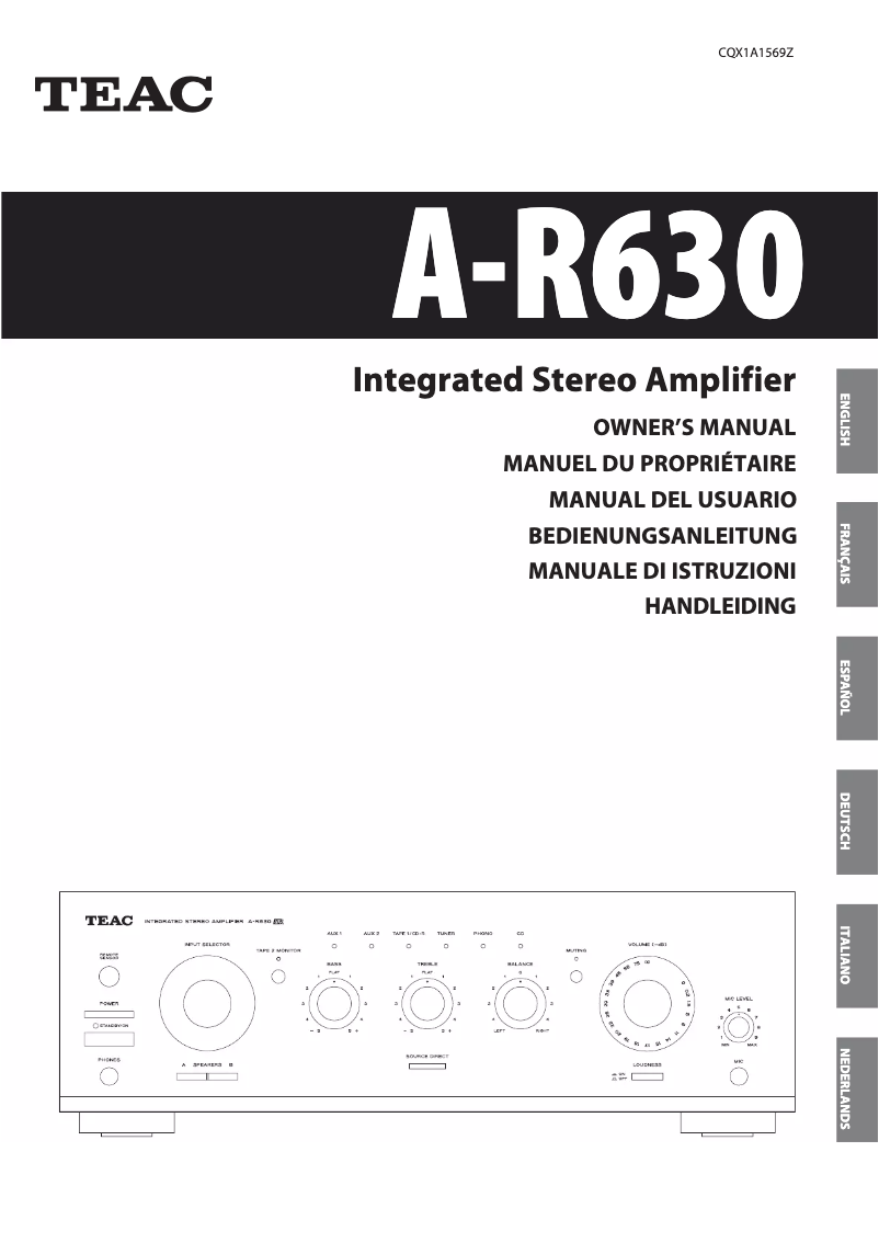 Página 1 del manual Manual de usuario Teac A-R630