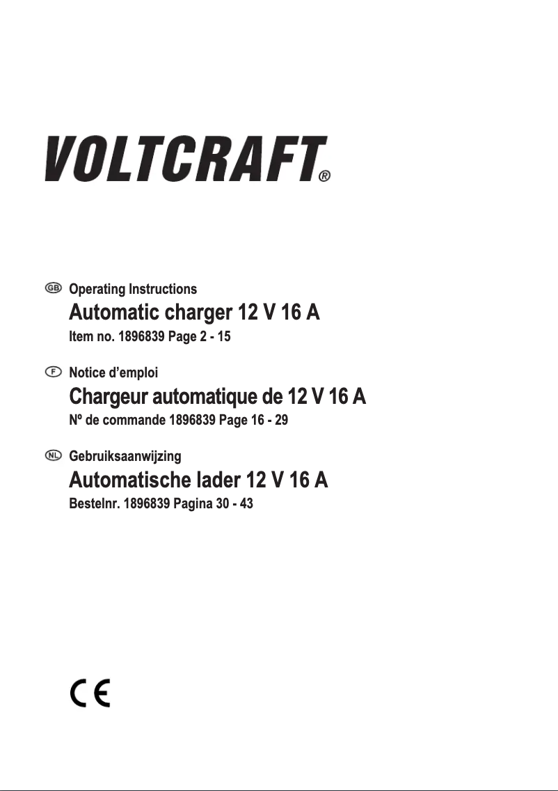 Página 1 del manual Manual de usuario Voltcraft VC-AL1600